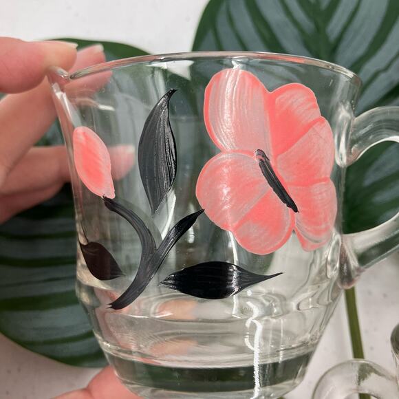 Vintage Bartlett Collins 1950's MCM Hand Painted Rose Flower Sugar Creamer Set - Picture 4 of 8